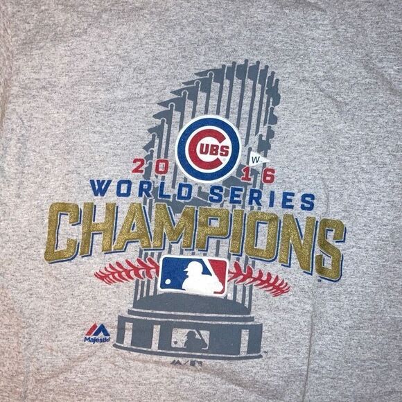 Y2K 2016 MLB Delta Size Medium Cubs World Series Champions Short Sleeve T Shirt - Picture 4 of 5